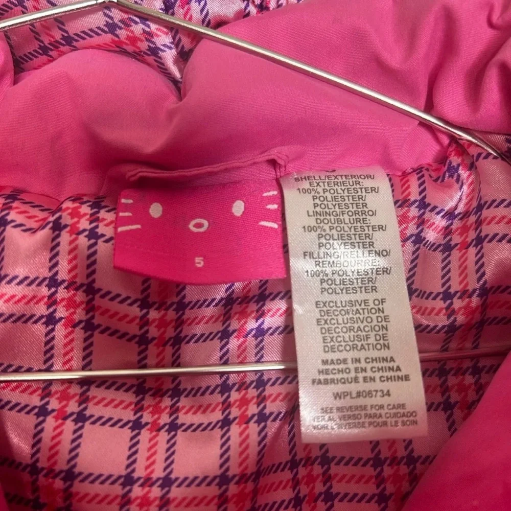 Vintage Hello Kitty Coat Sz 5 Pink Puffer Jacket Winter Coat - Picture 6 of 8